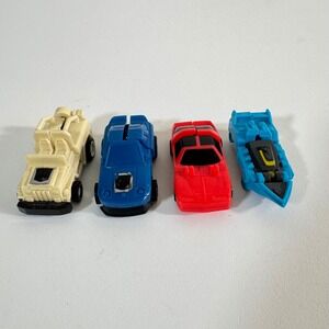 Vintage Takara 80s Transformers Action Figures Lot 4 Pieces Mini Robots Car Toys
